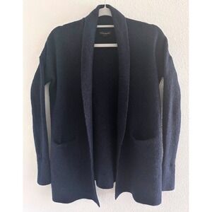Banana Republic Merino Blend‎ Wool Cardigan Womens Small Blue Pockets Ski Resort